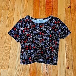 Gaze Floral Crop Top, Size Small
